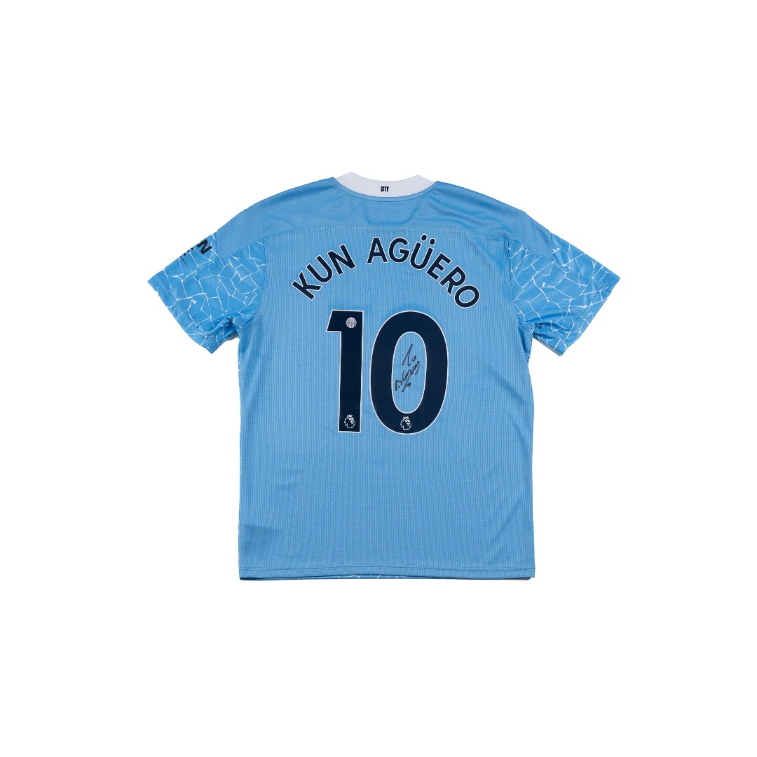 2020-2021 Aguero Manchester City Autograph Jersey